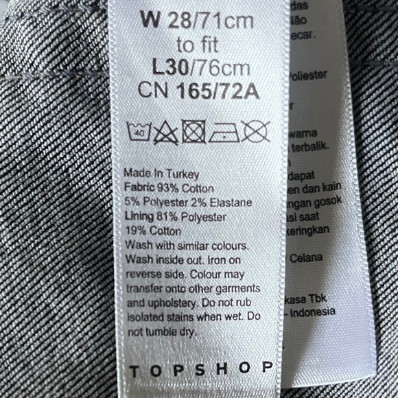 Topshop Jamie Stretchy Acid Wash Jean Preowned Size W28 L30 - Picture 9 of 9